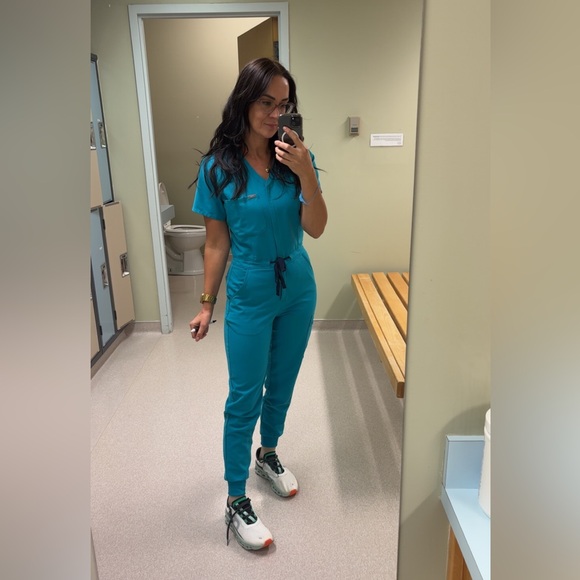 Figs Pants - FIGS teal onsie SMALL